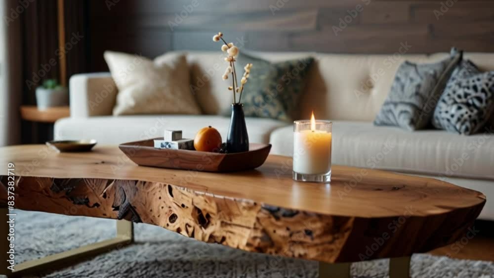 Illustration of Exotic Wooden Furniture In Modern Apartment Renovations