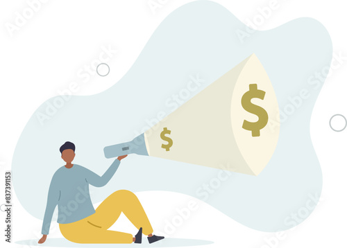 Make money or increase earning from investment, salary or income increase, profitability.flat vector illustration.