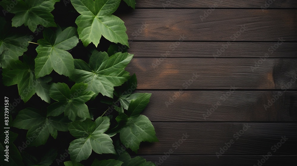 cross made of wood on a wooden table and leaves, generative ai cross made of wood on a wooden table and leaves, generative ai