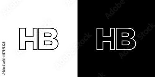 Letter H and B, HB logo design template. Minimal monogram initial based logotype.
