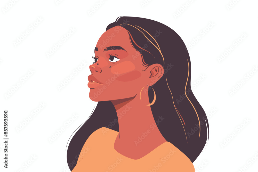 Candid portrait of women with diverse skin tones isolated vector style Candid portrait of women with diverse skin tones isolated vector style