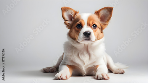 cute chihuahua puppy,sitting silently, with a white background
