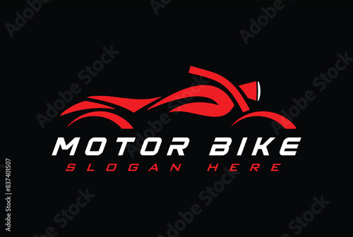 red color motor bike sports logo vector design illustration