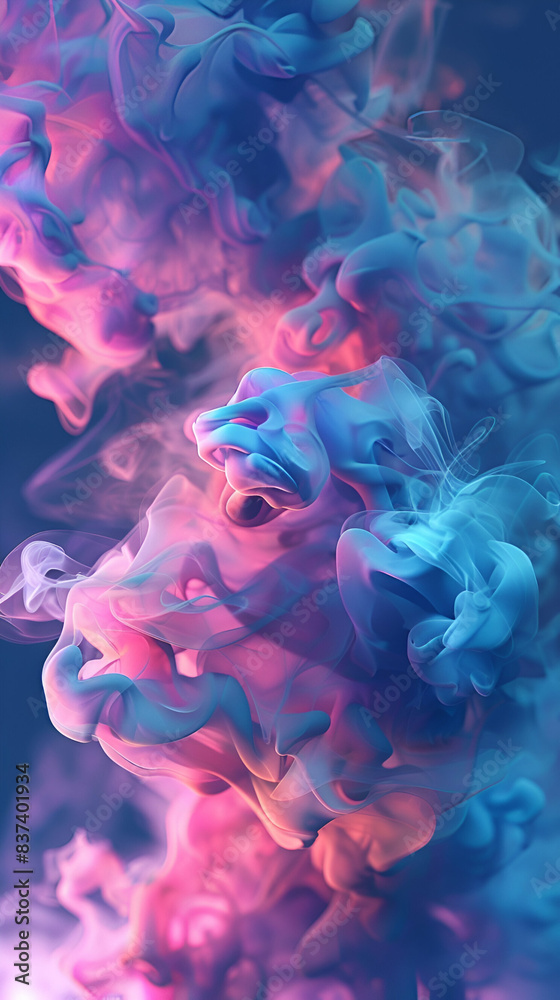 Obraz premium vertical image of multicolored pink purple smoke, background for banner