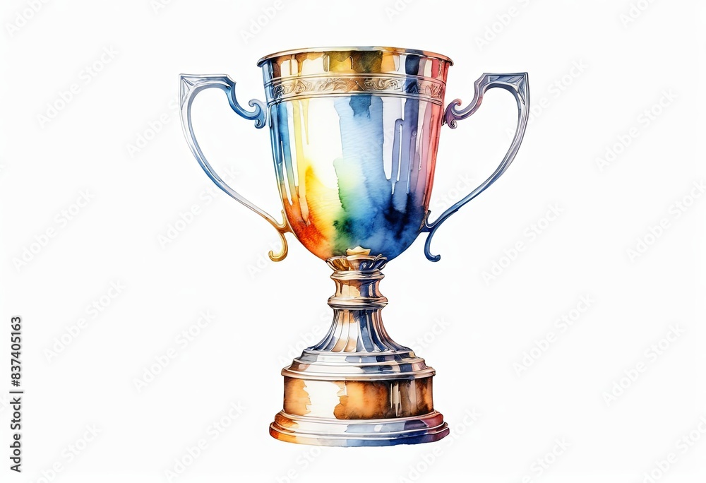 Watercolour drawing of a trophy cup on a white background Watercolour drawing of a trophy cup on a white background