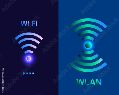 glowing wifi symbol 