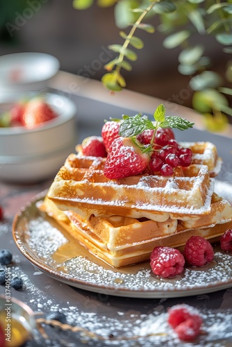 Close up photo of waffles