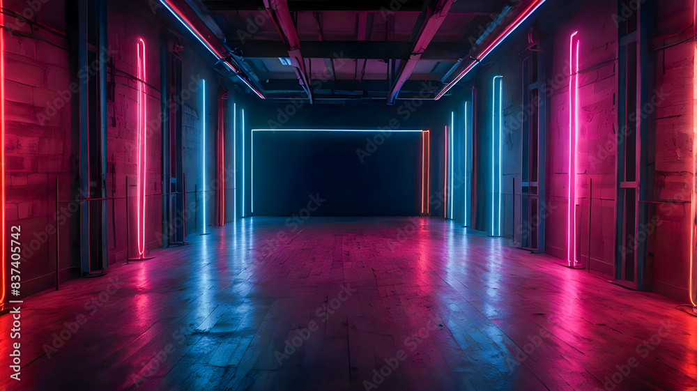 Futurism Sci Fi Modern Alien Neon laser Vibrant Purple Blue Pantone Arrows Podium Stage Dance Fashion Concrete Catwalk Club Nigh 3D Rendering Illustration Futurism Sci Fi Modern Alien Neon laser Vibrant Purple Blue Pantone Arrows Podium Stage Dance Fashion Concrete Catwalk Club Nigh 3D Rendering Illustration