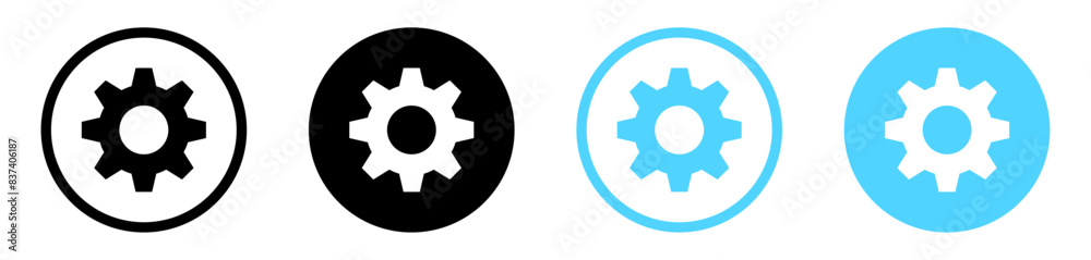 Gear settings icon button set. settings icon , Cogwheel symbol. gear cog wheel vector icon collection Gear settings icon button set. settings icon , Cogwheel symbol. gear cog wheel vector icon collection