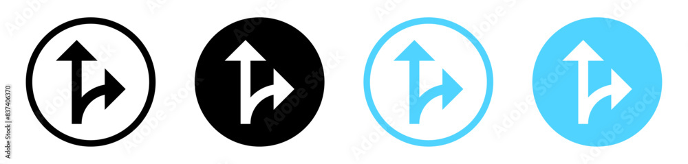 two arrow direction icon in two ways . intersection Arrows , take a side turn right web icons two arrow direction icon in two ways . intersection Arrows , take a side turn right web icons