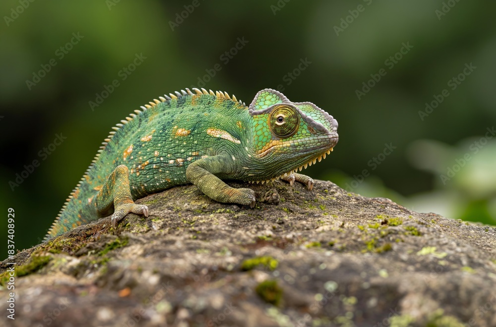 Close-up of chameleon on stone Close-up of chameleon on stone