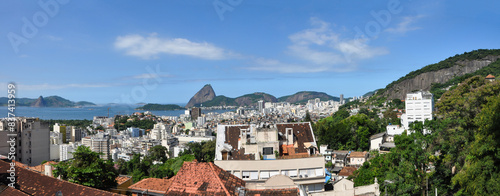 Wide panoramic view of Sugarloaf Mountain from Park of the Ruins, Santa Tereza neighborhood - Rio de Janeiro, Brazil photo