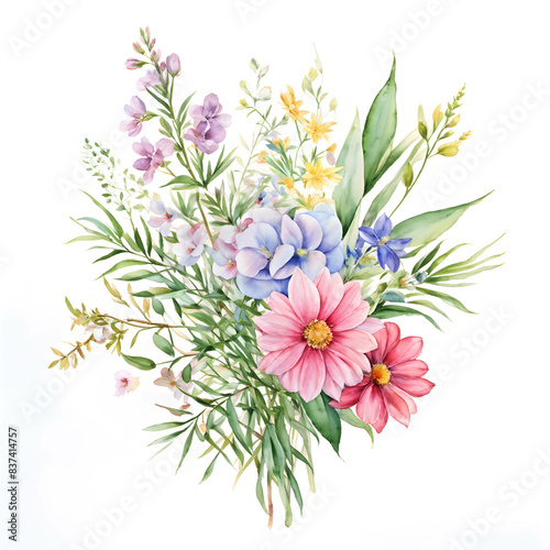 Floral and botanical illustrations of nature with flowers, leaves and plants.