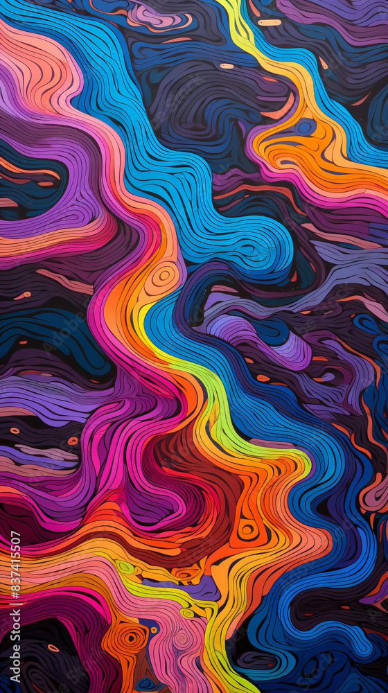 Wallpaper of a colored topographical map Wallpaper of a colored topographical map