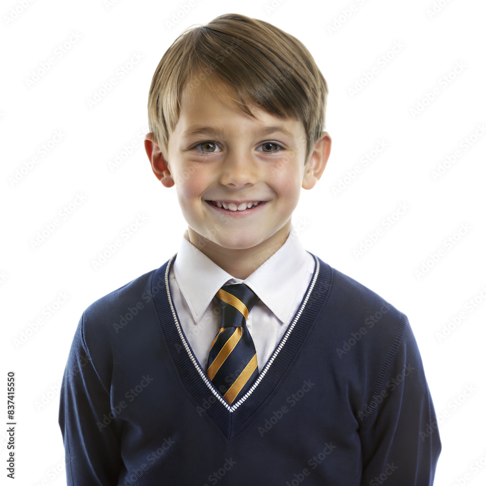 Happy Young Boy Wearing School Uniform and Tie Happy Young Boy Wearing School Uniform and Tie