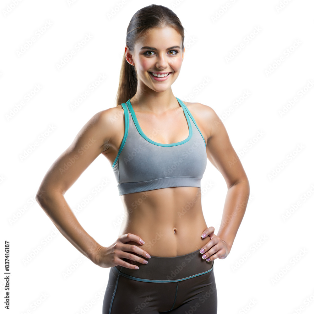 Portrait of a Smiling Woman Wearing Athletic Clothing Portrait of a Smiling Woman Wearing Athletic Clothing