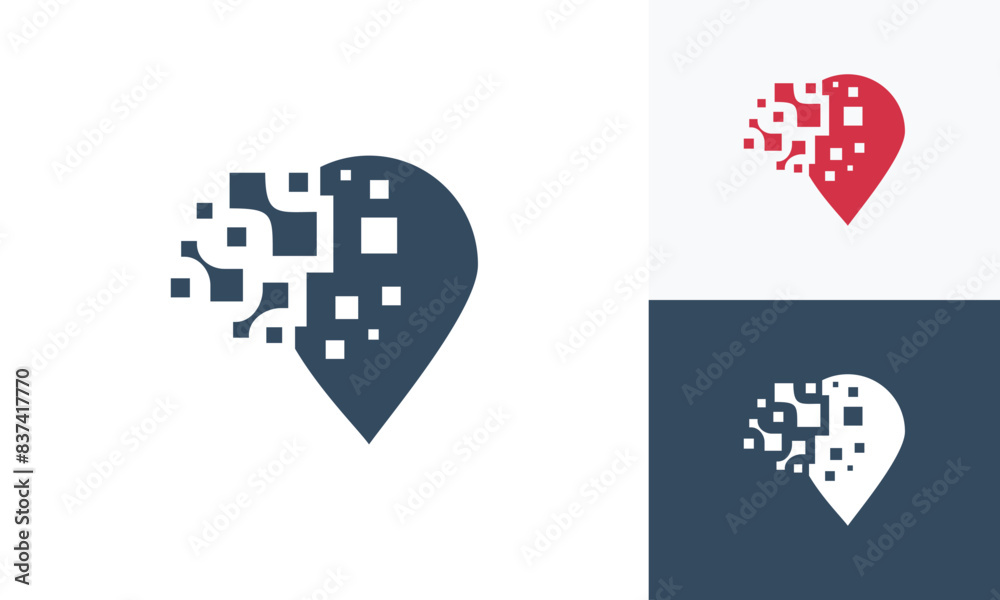 Pixel location technology inspirational logo design. Pixel location technology inspirational logo design.