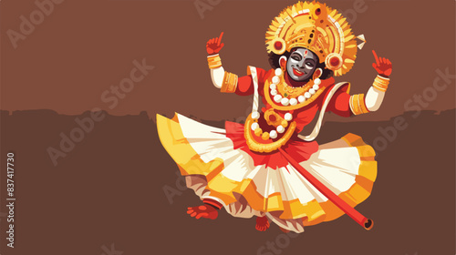 Performing Yakshagana classical dance of Karnataka