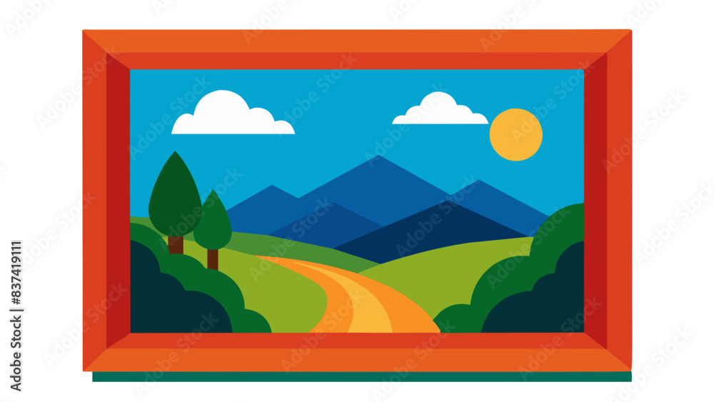 Fototapeta premium sunny mountain landscape, artistically framed to enhance any creative project.