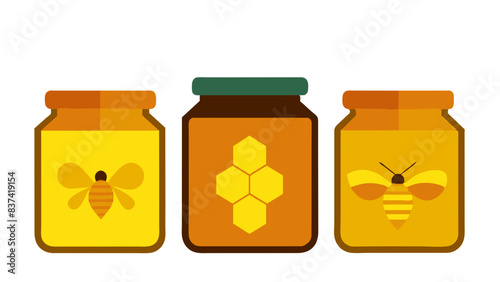 Jars filled with honey.