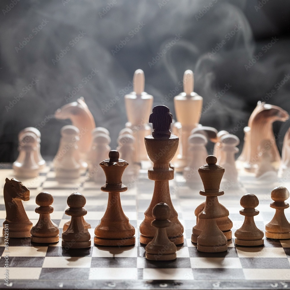 chess pieces on the board chess pieces on the board