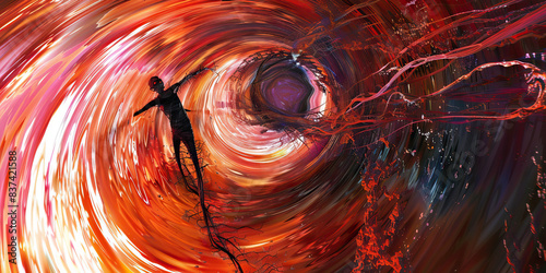 Spiraling Out of Control: A whirling dervish of limbs, the addict lost in their own chaotic vortex
