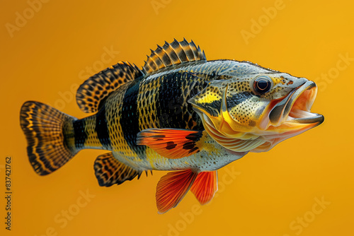 Beautiful Orinoco Peacock bass or Cichla Ocellaris, butterfly peacock bass is a very large species of cichlid from South America