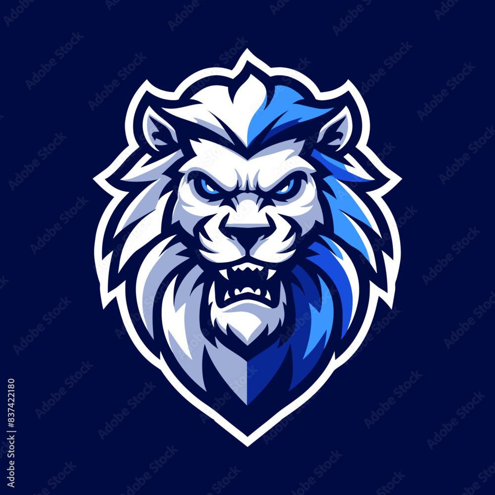 Obraz premium roaring lion head sports style vector logo