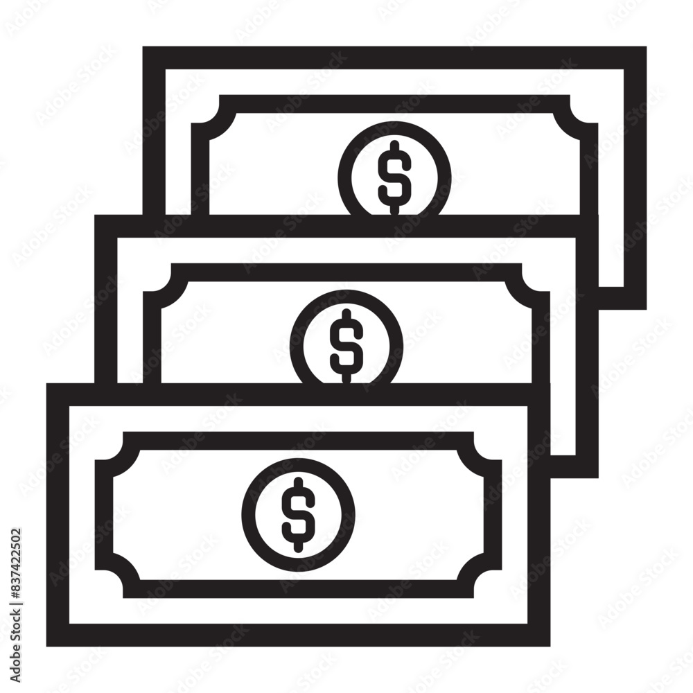 Investmen Icon, Line Art Style Design Isolated On White Background Investmen Icon, Line Art Style Design Isolated On White Background