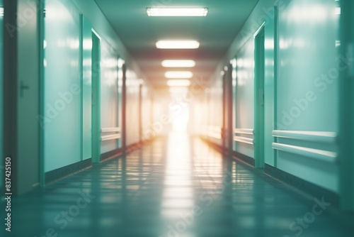 Hospital or Clinic Corridor Image with Blurred Background