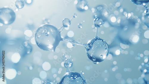 Microscopic Marvel  Light Blue Water Molecules through a Macro Lens