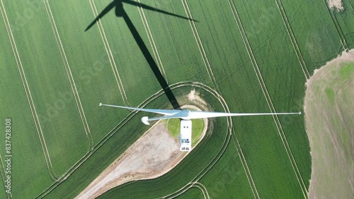 Lissett Airfield wind farm. industrial wind turbines producing green clean renewable energy. East Yorkshire