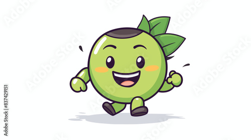 The happy bamboo cartoon with running pose  cute style