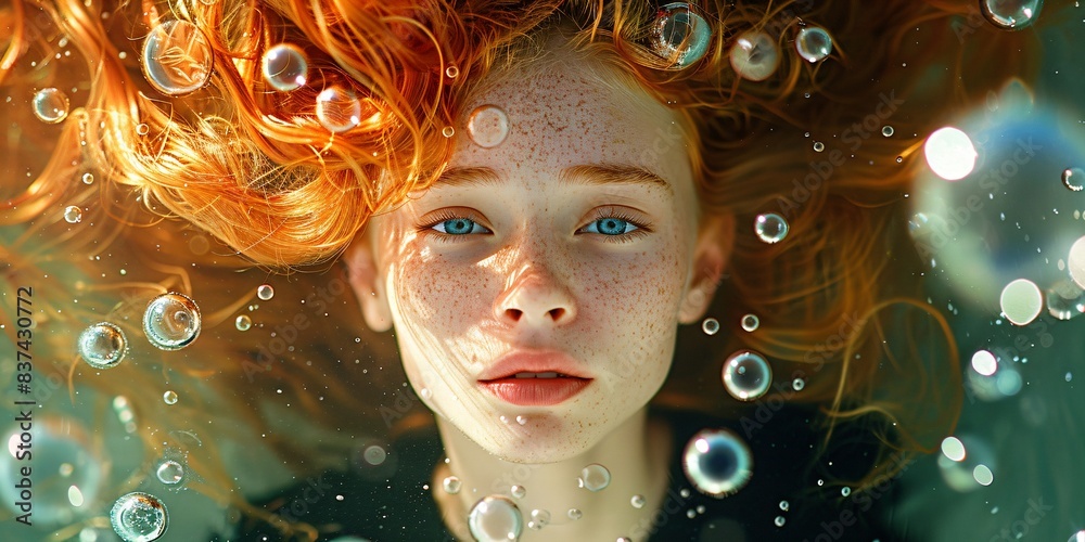 surreal underwater portrait of a young woman surreal underwater portrait of a young woman