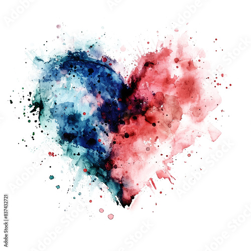 Delicate Watercolor Heart Shape: Perfect for Expressing Love and Affection on Transparent Background