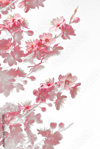 Delicate Sakura Branches in Watercolor Style: Exquisite floral artwork with transparent background, ideal for elegant designs.