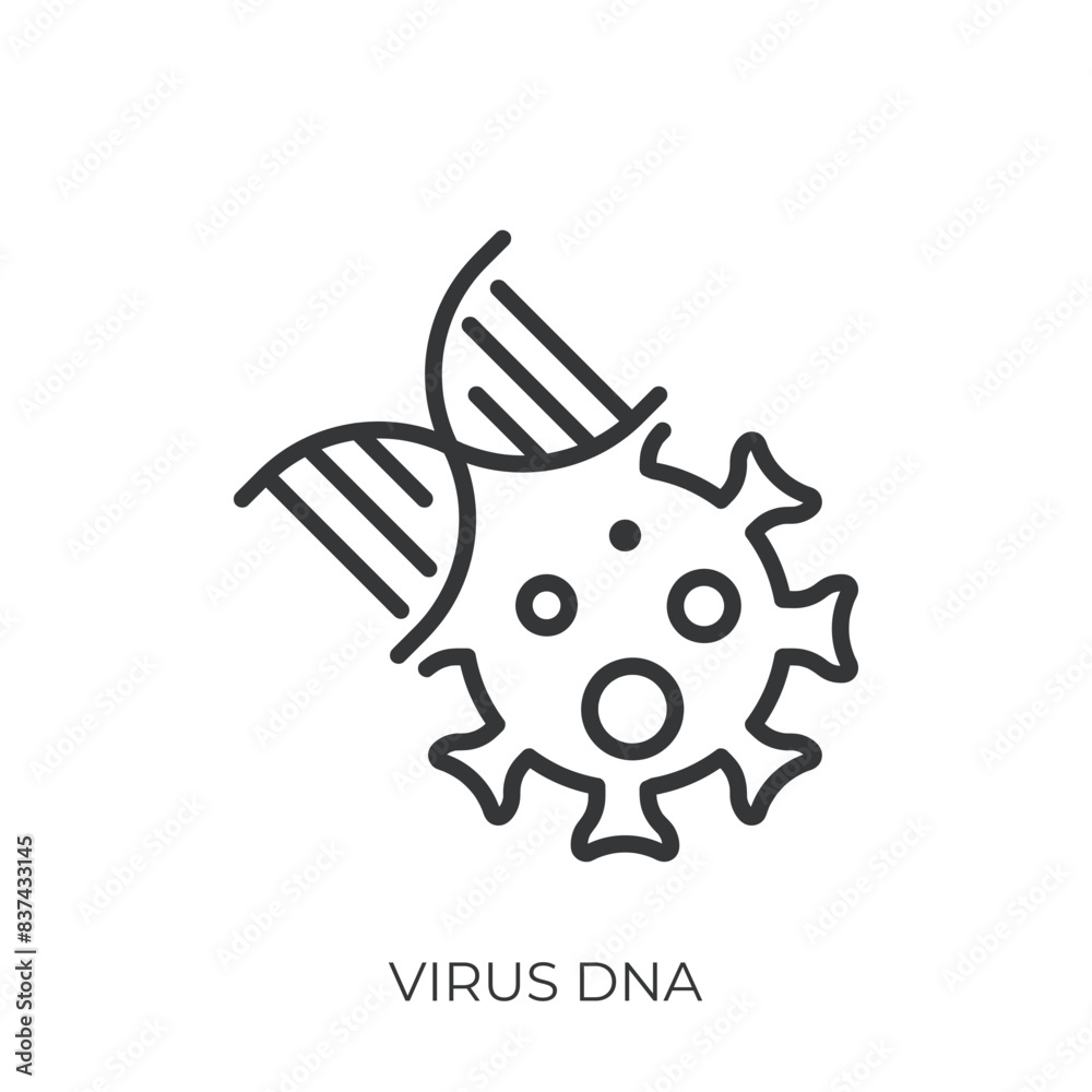 Virus DNA icon. Line single icon on transparent background Virus DNA icon. Line single icon on transparent background
