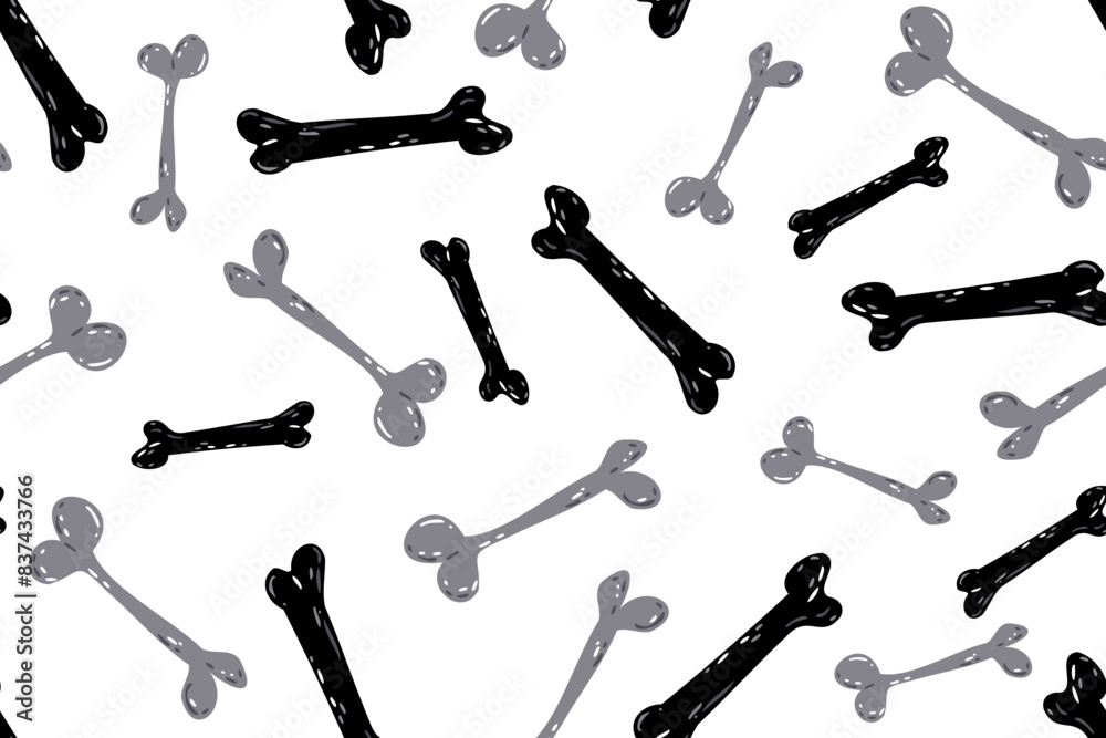 Bones seamless pattern. Surface texture. Vector illustration.