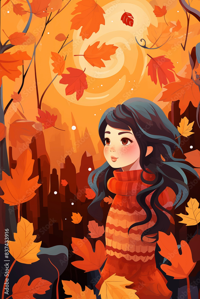 Autumn stickers illustration background. Autumn stickers illustration background.