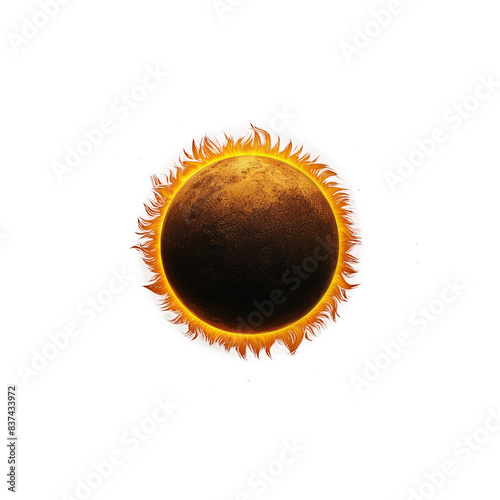 Illuminating Realistic Sun Graphic on a Transparent Background: Perfect for Enhancing Any Design with a Touch of Warmth and Natural Light.