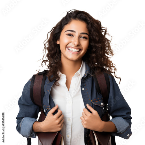 joyful university student.a radiant smile captured on a transparent background capture the essence of academic joy with a delightful image of a smiling student