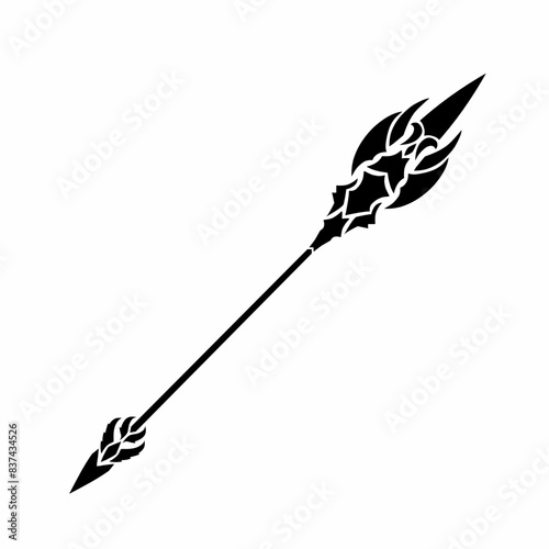 illustration vector graphic of tribal art abstract design spear weapon