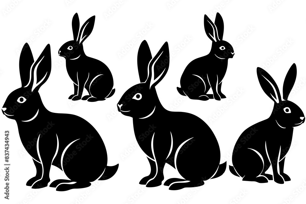 rabbit silhouette vector illustration rabbit silhouette vector illustration