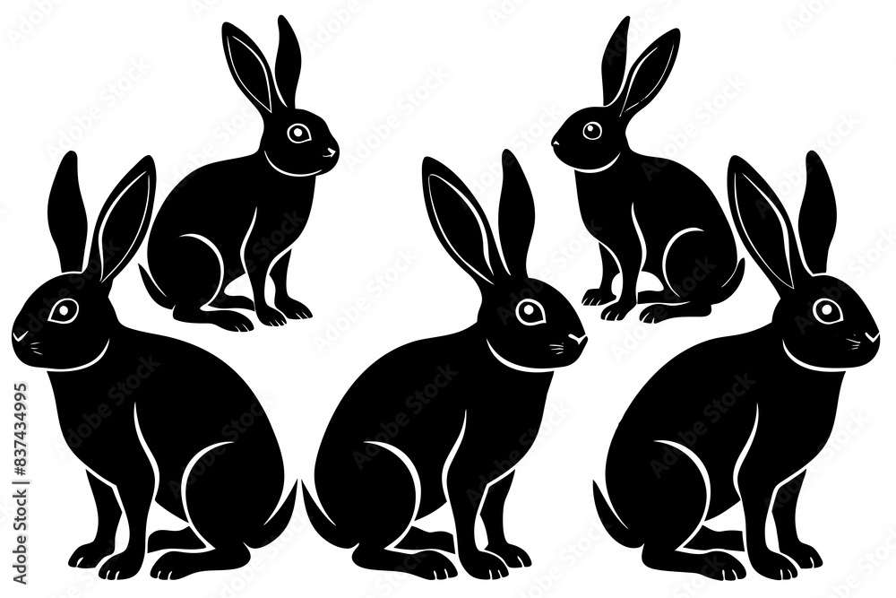 rabbit silhouette vector illustration rabbit silhouette vector illustration