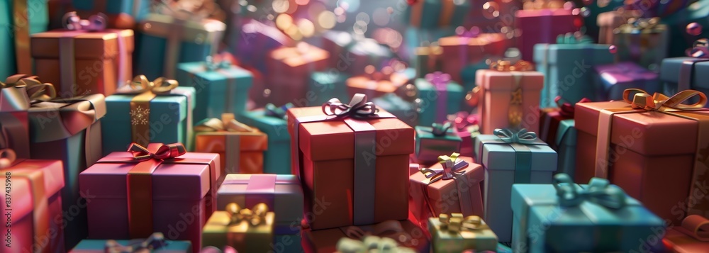Holiday gift boxes background