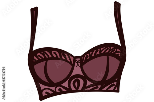 Womens bra underwear with details in vector
