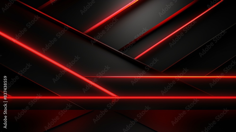 Abstract black and red geometric background with sharp lines and lighting effects for modern design and technology themes. Abstract black and red geometric background with sharp lines and lighting effects for modern design and technology themes.