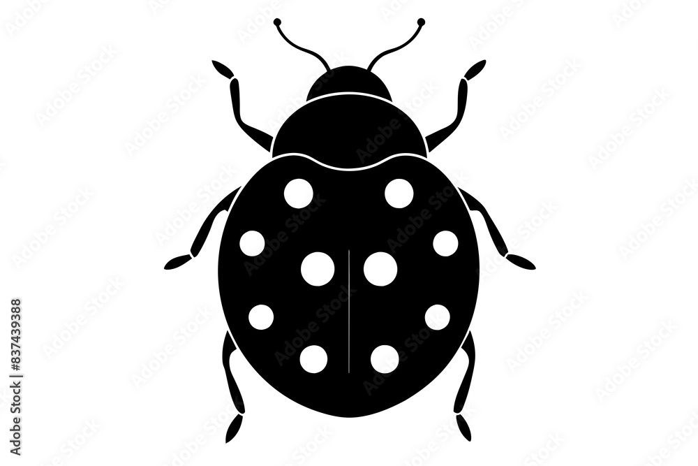 ladybird insect silhouette vector illustration ladybird insect silhouette vector illustration