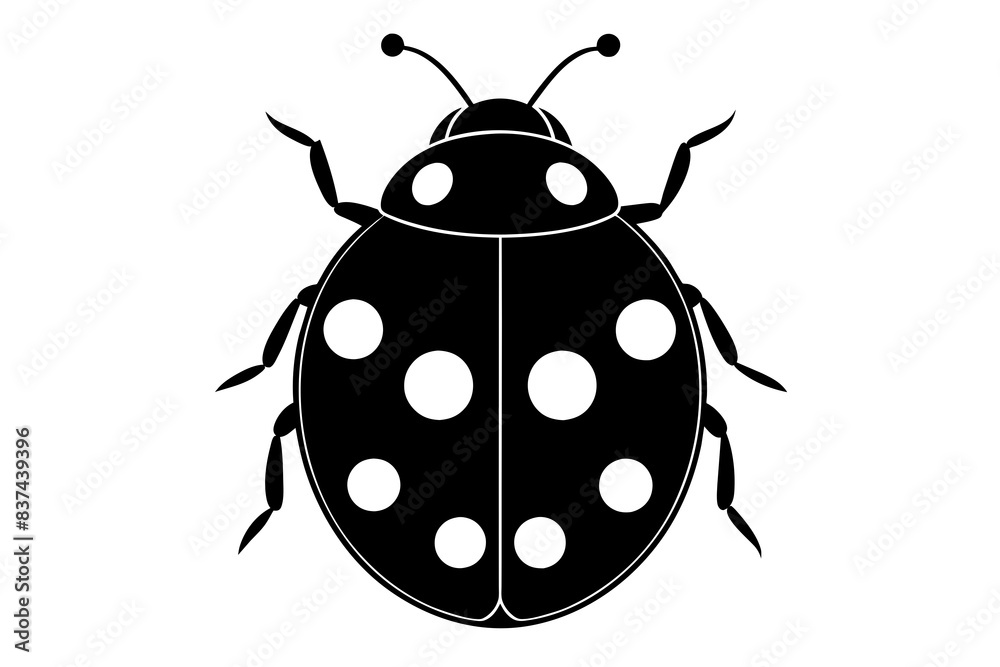 ladybird insect silhouette vector illustration ladybird insect silhouette vector illustration