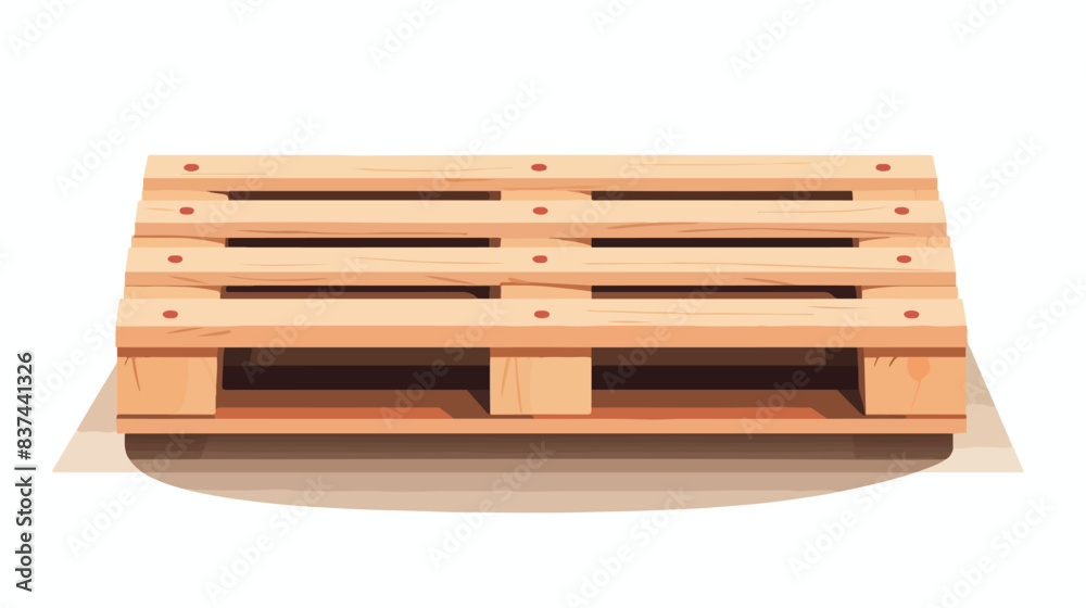Wood pallet front or angle view in flat vector illustration